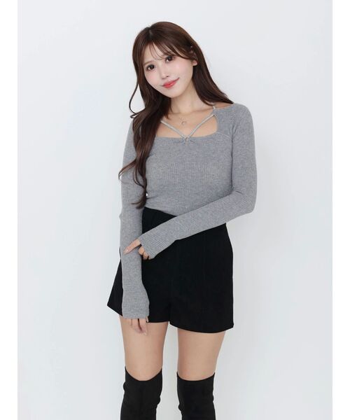 EATME(イートミー)の「リングデコルテリブTOP(Tシャツ/カットソー・レディース・ピンク/グレー/ブラック・FREE)」の22枚目の写真