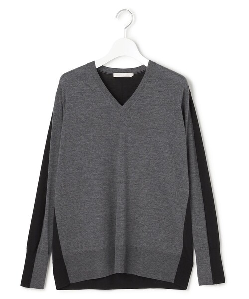 コンパクトファインウール Vネックニット