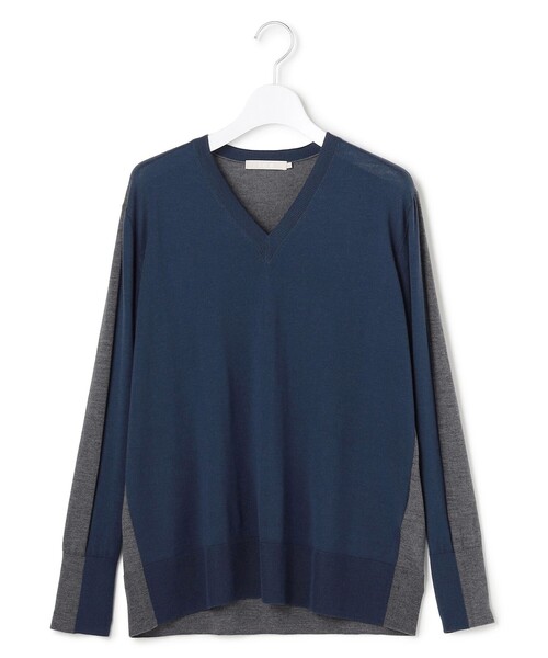 コンパクトファインウール Vネックニット