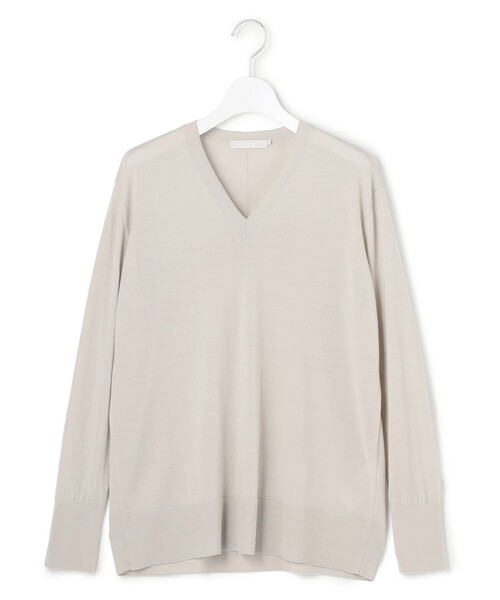 コンパクトファインウール Vネックニット