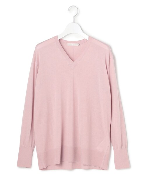 コンパクトファインウール Vネックニット