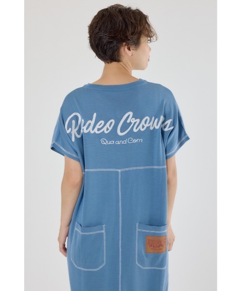 RODEO CROWNS WIDE BOWL（ロデオクラウンズワイドボウル）の「配色ステッチニットコンビワンピース（ワンピース・レディース・オフホワイト/ブルー/ブラック/カーキ・FREE）」の15枚目の写真