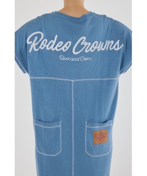 RODEO CROWNS WIDE BOWL（ロデオクラウンズワイドボウル）の「配色ステッチニットコンビワンピース（ワンピース・レディース・オフホワイト/ブルー/ブラック/カーキ・FREE）」の22枚目の写真