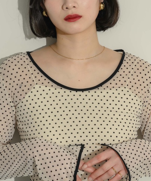 NEUNA(ヌナ)の「シアードットトップス(Tシャツ/カットソー・レディース・アイボリー・FREE)」の11枚目の写真