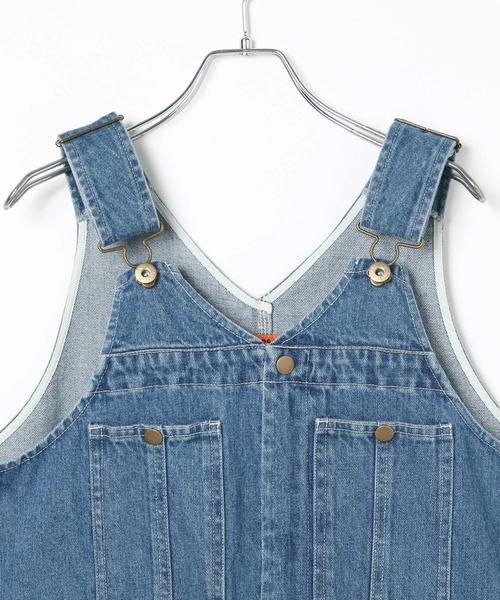UNIVERSAL OVERALL（ユニバーサルオーバーオール）の「【UNIVERSAL OVERALL(ユニバーサルオーバーオール)】/デニムオーバーオール（サロペット/オーバーオール・レディース・インディゴブルー・FREE）」の4枚目の写真