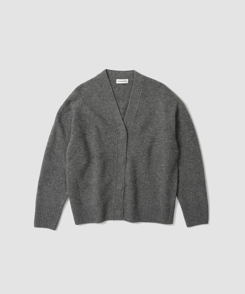 ESTNATION（エストネーション）の「ESTNATION / ウールカシミヤVネックカーディガン《EXCLUCIVE》（カーディガン/ボレロ・レディース・ブラウン/オフホワイト/グレー/ブラック/ピンク・FREE）」の4枚目の写真