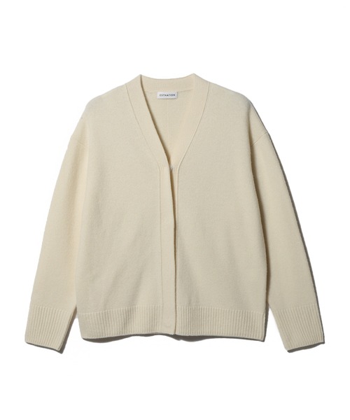 ESTNATION（エストネーション）の「ESTNATION / ウールカシミヤVネックカーディガン《EXCLUCIVE》（カーディガン/ボレロ・レディース・ブラウン/オフホワイト/グレー/ブラック/ピンク・FREE）」の22枚目の写真