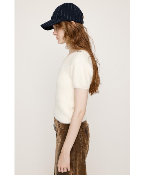 SLY（スライ）の「SHAGGY YARN T/SH シャギーヤーン ティーシャツ 秋服 冬服 半袖 春服（ニット/セーター・レディース・ライトブラック/ブラウン系その他2/アイボリー・FREE）」の8枚目の写真