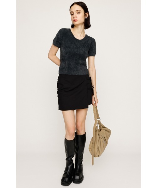 SLY（スライ）の「SHAGGY YARN T/SH シャギーヤーン ティーシャツ 秋服 冬服 半袖 春服（ニット/セーター・レディース・ライトブラック/ブラウン系その他2/アイボリー・FREE）」の12枚目の写真