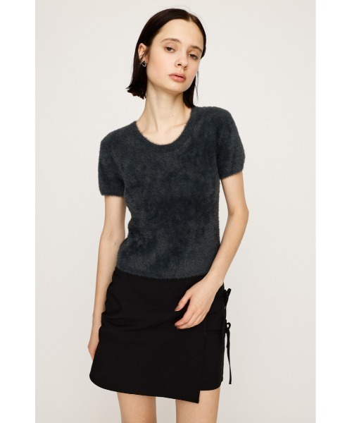 SLY（スライ）の「SHAGGY YARN T/SH シャギーヤーン ティーシャツ 秋服 冬服 半袖 春服（ニット/セーター・レディース・ライトブラック/ブラウン系その他2/アイボリー・FREE）」の11枚目の写真