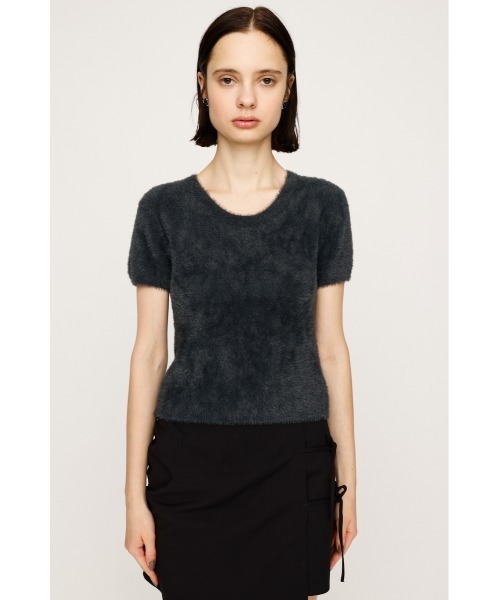 SLY（スライ）の「SHAGGY YARN T/SH シャギーヤーン ティーシャツ 秋服 冬服 半袖 春服（ニット/セーター・レディース・ライトブラック/ブラウン系その他2/アイボリー・FREE）」の14枚目の写真