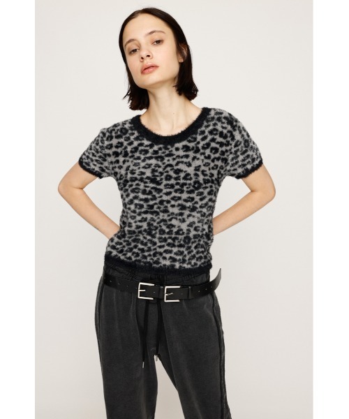 SLY（スライ）の「SHAGGY YARN T/SH シャギーヤーン ティーシャツ 秋服 冬服 半袖 春服（ニット/セーター・レディース・ライトブラック/ブラウン系その他2/アイボリー・FREE）」の16枚目の写真