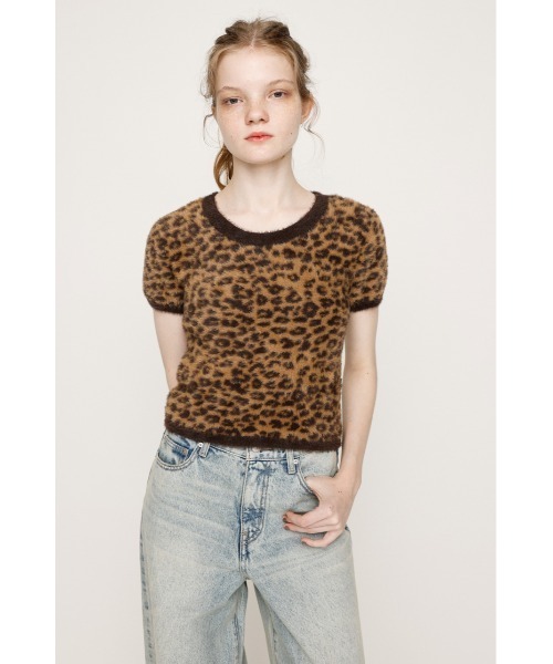 SLY（スライ）の「SHAGGY YARN T/SH シャギーヤーン ティーシャツ 秋服 冬服 半袖 春服（ニット/セーター・レディース・ライトブラック/ブラウン系その他2/アイボリー・FREE）」の19枚目の写真