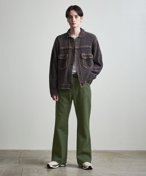 マルチサイズ】セミフレア カラー デニムパンツ