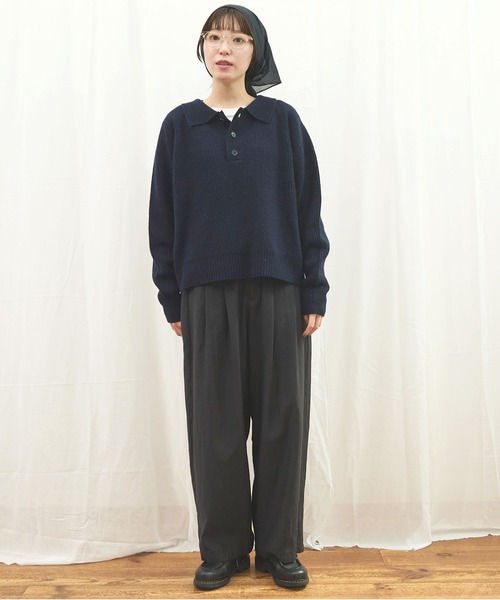 fig Ｌondon（フィグロンドン）の「_AIR WOOL polo（ニット/セーター・レディース・アイボリー/ピンク/ネイビー/ダークブラウン・FREE）」の15枚目の写真
