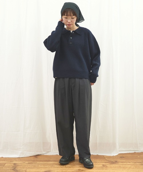 fig Ｌondon（フィグロンドン）の「_AIR WOOL polo（ニット/セーター・レディース・アイボリー/ピンク/ネイビー/ダークブラウン・FREE）」の16枚目の写真