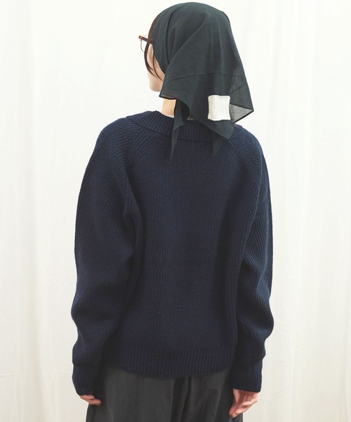 fig Ｌondon（フィグロンドン）の「_AIR WOOL polo（ニット/セーター・レディース・アイボリー/ピンク/ネイビー/ダークブラウン・FREE）」の11枚目の写真