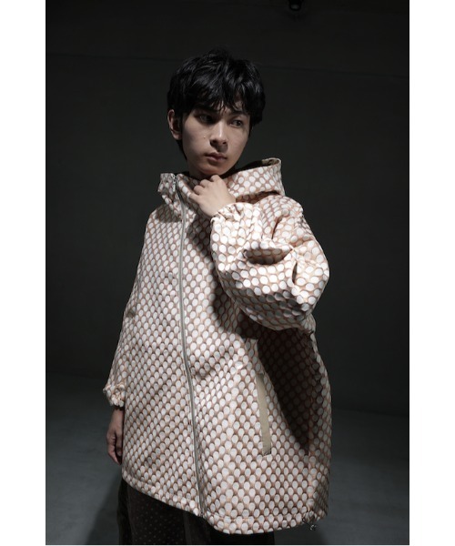 Luz Somitra フード付きジャケット M ダークグレー 幾何学模様 i4t10_9.jpg