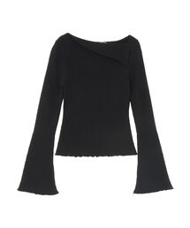 LAGUNAMOON | アシンメトリーラペルリブニットプルオーバー(ニット/セーター)