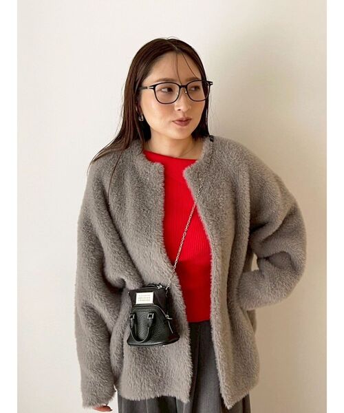 LAGUNAMOON（ラグナムーン）の「アシンメトリーラペルリブニットプルオーバー（ニット/セーター・レディース・アイボリー/ブラック/レッド・FREE）」の10枚目の写真