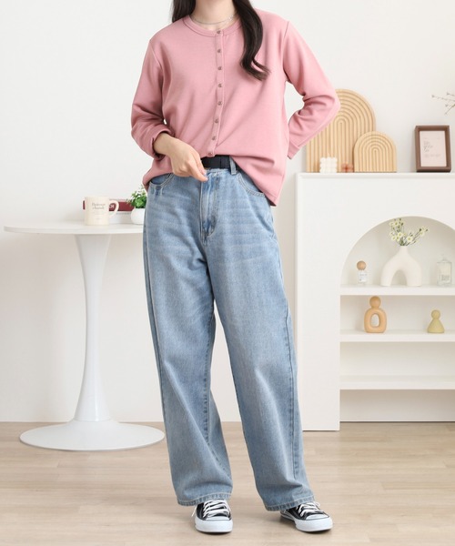 Anna Nicola(アンナニコラ)の「Miunelora スナップボタン クルーネックカーディガン(カーディガン/ボレロ・レディース・ブラック/ピンク/キャメル/ブルー/ダークグレー・38)」の21枚目の写真
