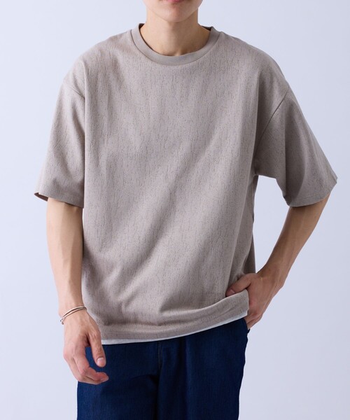  j.n.r.d（ジェー・エヌ・アール・ディー）の「クラックサーフェスフェイクレイヤードT（Tシャツ/カットソー・メンズ・ホワイト/ワイン/ベージュ系その他・S/LL/L/M）」の8枚目の写真