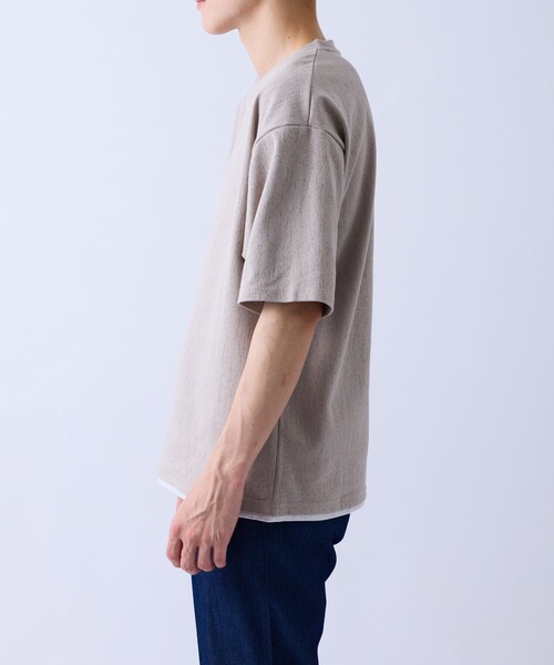  j.n.r.d（ジェー・エヌ・アール・ディー）の「クラックサーフェスフェイクレイヤードT（Tシャツ/カットソー・メンズ・ホワイト/ワイン/ベージュ系その他・S/LL/L/M）」の9枚目の写真