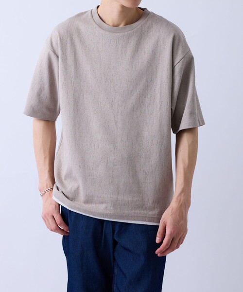  j.n.r.d（ジェー・エヌ・アール・ディー）の「クラックサーフェスフェイクレイヤードT（Tシャツ/カットソー・メンズ・ホワイト/ワイン/ベージュ系その他・S/LL/L/M）」の7枚目の写真