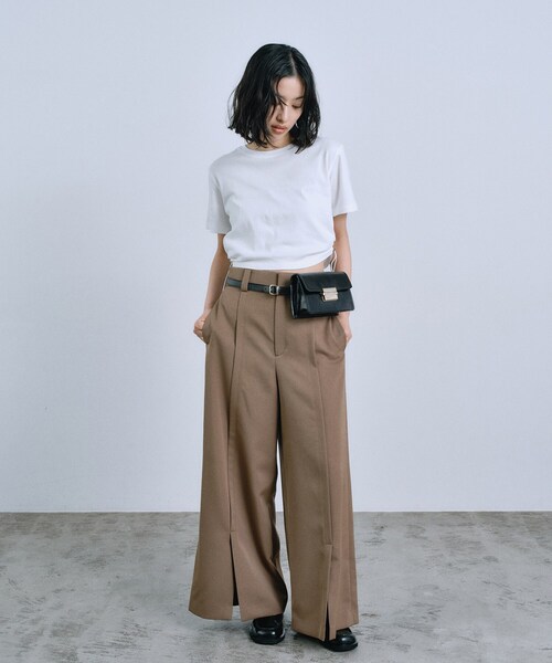 CODE A(コードエー)の「center slit wide pants(その他パンツ・レディース・ブラウン系その他/ブラック・38/35/36/34)」の5枚目の写真