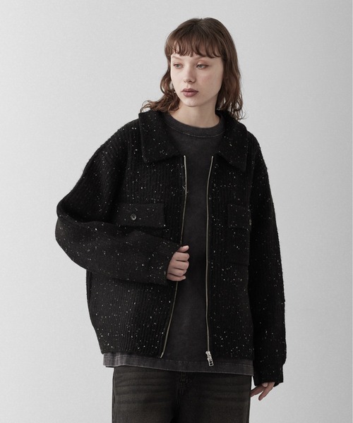 RUUBON（ルーボン）の「【RUUBON】 nep knit double zip jacket