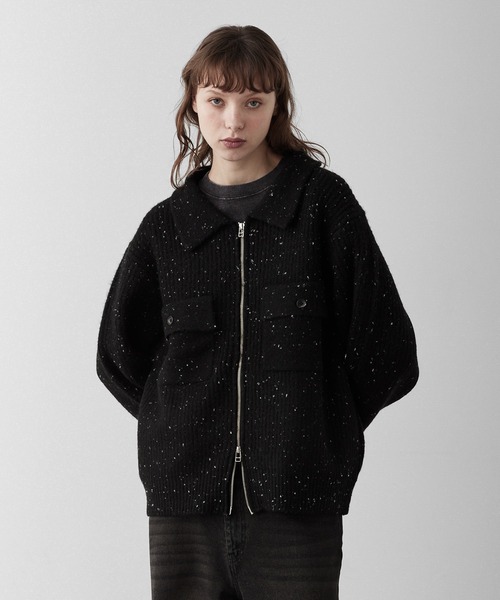 RUUBON（ルーボン）の「【RUUBON】 nep knit double zip jacket / ネップニットダブルジップジャケット（ニット/セーター・メンズ・ブラウン/ブラック/ナチュラル・L/M/S）」の10枚目の写真