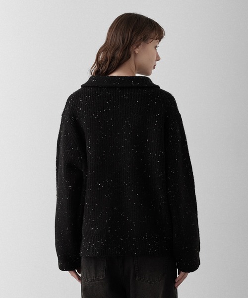 RUUBON（ルーボン）の「【RUUBON】 nep knit double zip jacket / ネップニットダブルジップジャケット（ニット/セーター・メンズ・ブラウン/ブラック/ナチュラル・L/M/S）」の12枚目の写真