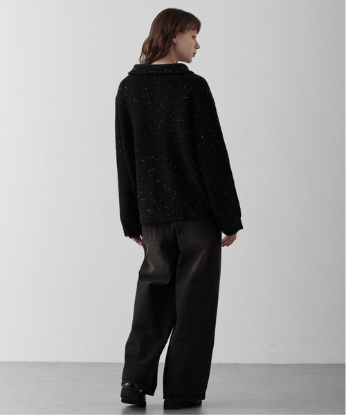 RUUBON（ルーボン）の「【RUUBON】 nep knit double zip jacket / ネップニットダブルジップジャケット（ニット/セーター・メンズ・ブラウン/ブラック/ナチュラル・L/M/S）」の15枚目の写真