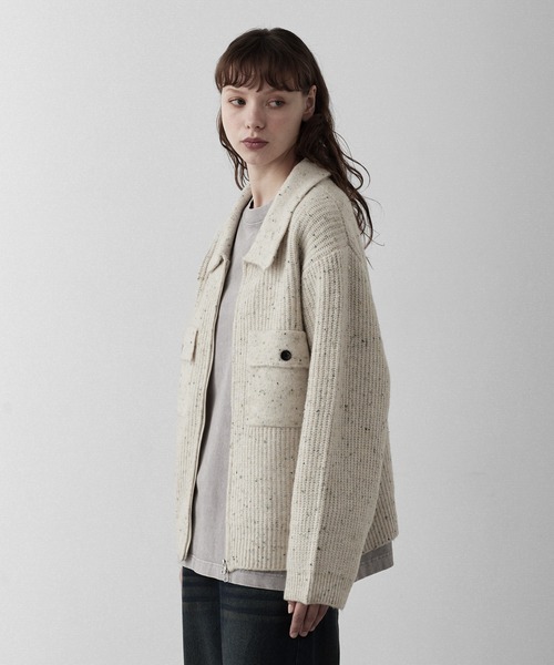RUUBON（ルーボン）の「【RUUBON】 nep knit double zip jacket / ネップニットダブルジップジャケット（ニット/セーター・メンズ・ブラウン/ブラック/ナチュラル・L/M/S）」の19枚目の写真