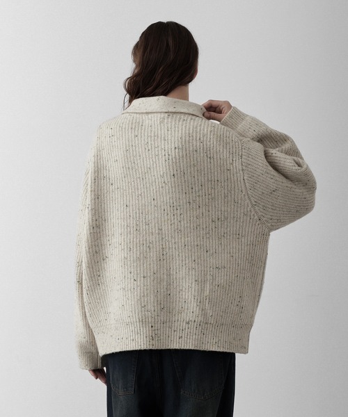 RUUBON（ルーボン）の「【RUUBON】 nep knit double zip jacket / ネップニットダブルジップジャケット（ニット/セーター・メンズ・ブラウン/ブラック/ナチュラル・L/M/S）」の20枚目の写真