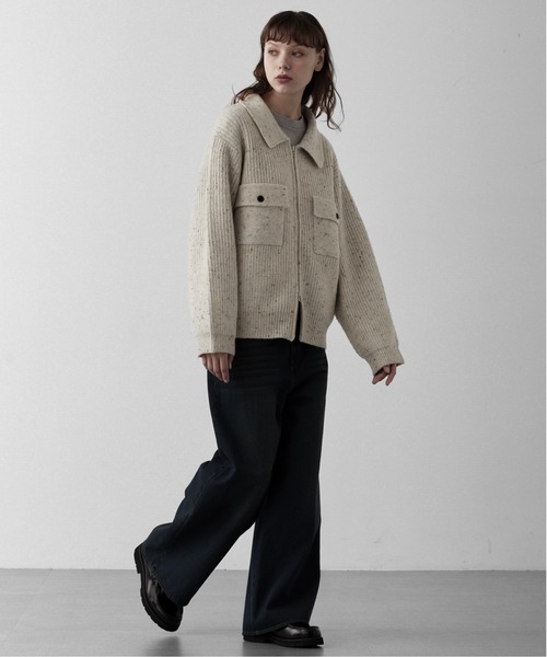 RUUBON（ルーボン）の「【RUUBON】 nep knit double zip jacket / ネップニットダブルジップジャケット（ニット/セーター・メンズ・ブラウン/ブラック/ナチュラル・L/M/S）」の22枚目の写真