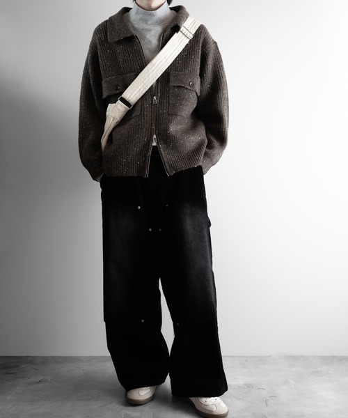 RUUBON】 nep knit double zip jacket / ネップニットダブルジップ