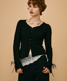 uyu.（ウユ）の「Vネックシフォンカーディガントップス（カーディガン/ボレロ）」