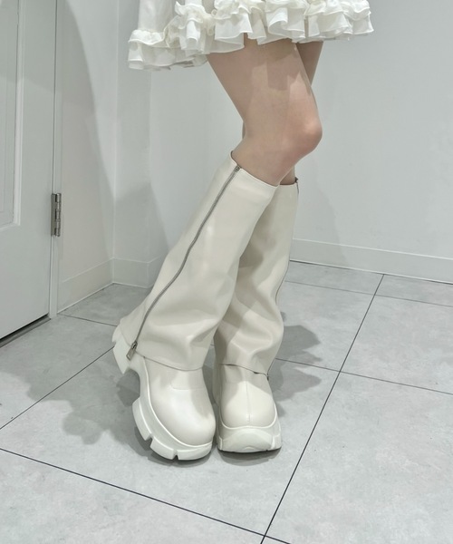 Lovilyn（ラヴィリン）の「-5kg2way厚底カバーブーツ（ブーツ・レディース・ブラック/ホワイト・SMALL/MEDIUM/LARGE）」の14枚目の写真