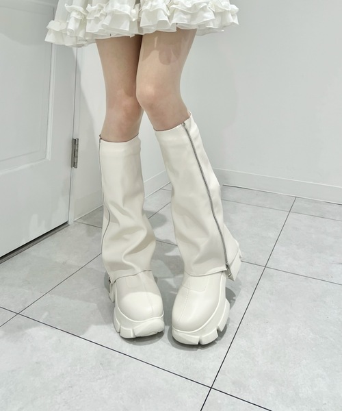 Lovilyn（ラヴィリン）の「-5kg2way厚底カバーブーツ（ブーツ・レディース・ブラック/ホワイト・SMALL/MEDIUM/LARGE）」の15枚目の写真