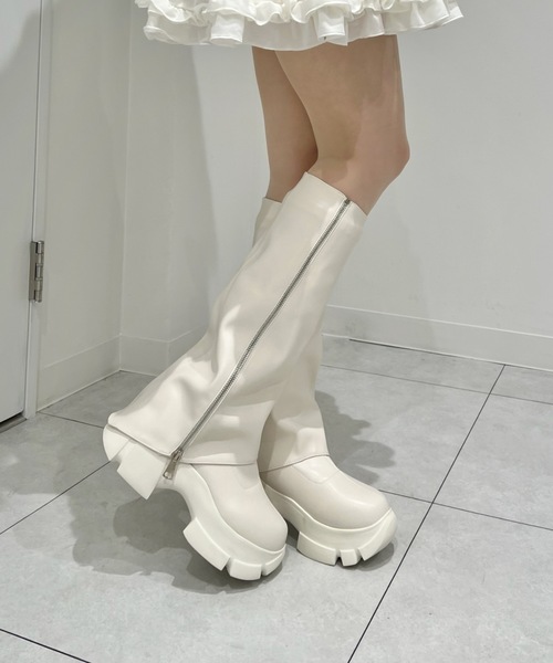 Lovilyn（ラヴィリン）の「-5kg2way厚底カバーブーツ（ブーツ・レディース・ブラック/ホワイト・SMALL/MEDIUM/LARGE）」の16枚目の写真