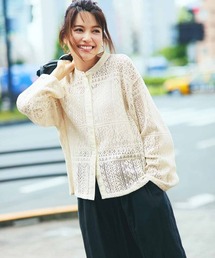 Live in comfort | リブ　イン　コンフォート　トレンドライクな　綿混素材のレースシャツ(シャツ/ブラウス)