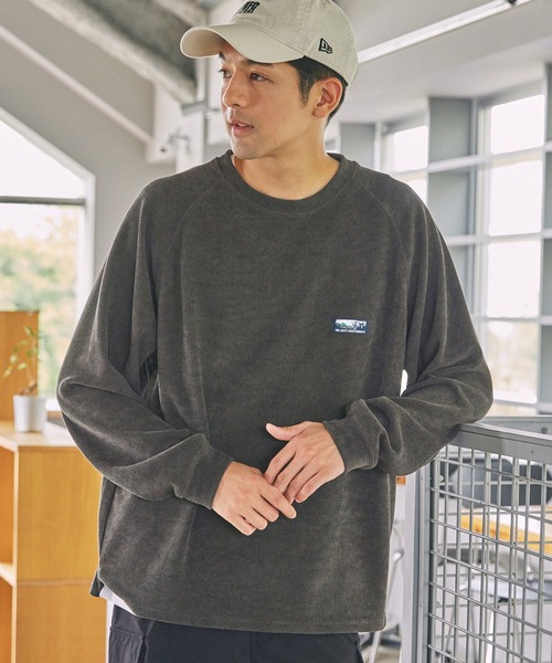 THE CRAFT CREW PRODUCTS(ザクラフトクループロダクツ)のコンフォートコーデュロイ オーバーサイズ  ラグラン クルーネック長袖Tシャツ / 抗菌防臭・イージーケア【THE CRAFT CREW PRODUCTS】(Tシャツ/カットソー)