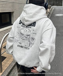 スポンジボブ バックプリント 刺繍 プルパーカー メンズ レディース ユニセックス