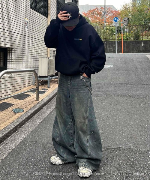 ILL'S(イルズ)の「スポンジボブ バックプリント 刺繍 プルパーカー メンズ レディース ユニセックス(パーカー・メンズ・ブラック/グレー系その他/ブラック系その他/アッシュグレー・M/L)」の19枚目の写真