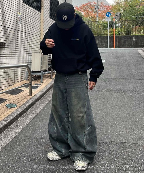 ILL'S(イルズ)の「スポンジボブ バックプリント 刺繍 プルパーカー メンズ レディース ユニセックス(パーカー・メンズ・ブラック/グレー系その他/ブラック系その他/アッシュグレー・M/L)」の20枚目の写真