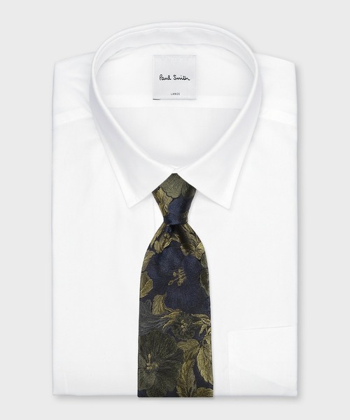 Paul Smith(ポールスミス)の「“Vintage Hibiscus” タイ【250111 552MT】(ネクタイ・メンズ・グリーン/ダークオレンジ/ネイビー・FREE)」の6枚目の写真