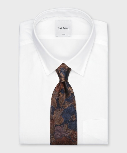 Paul Smith(ポールスミス)の「“Vintage Hibiscus” タイ【250111 552MT】(ネクタイ・メンズ・グリーン/ダークオレンジ/ネイビー・FREE)」の8枚目の写真