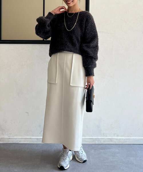 Chez toi(シェトワ)の「シャギーニット(ニット/セーター・レディース・グレイッシュベージュ/モカ/インディゴブルー/チャコールグレー/ミント・FREE)」の20枚目の写真