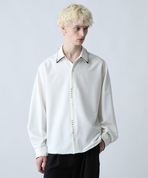 HARE(ハレ)の「スケッチラインステッチシャツ(HARE)(シャツ/ブラウス・メンズ・ブラック/ブルー/ホワイト/ベージュ・FREE)」の2枚目の写真